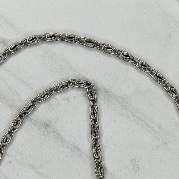 Silver Tone Swirl Chain Purse Strap 47" Crossbody Bag Replacement ✨ - Picture 9 of 13
